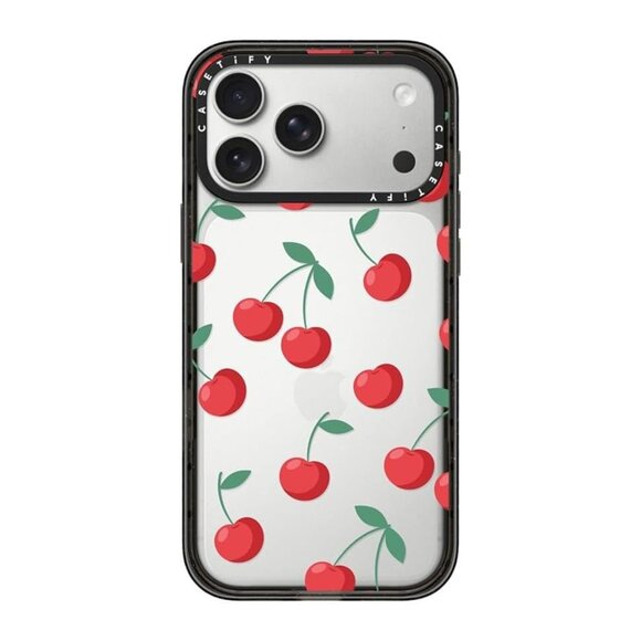 🍒 CASETIFY Impact iPhone 17 Pro Max Red Cherries Transparent Phone Case - Picture 2 of 9